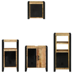 Bathroom Furniture Set with Shelf 4 pcs Brown Solid Mango Wood 3305646