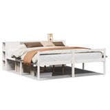 Bookcase Bed without Mattress White 200x200 cm Solid Wood Pine 3321978