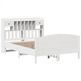 Bookcase Bed without Mattress White 140x200cm Solid Wood Pine 3323144