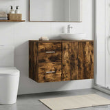 Bathroom Cabinet In-between Smoked Oak 30 x 35 x 50 cm 890362