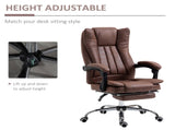 Home Office Chair Microfibre Desk Chair with Reclining Function Armrests Swivel Wheels Footrest T3398P328239
