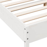 Bed Frame without Mattress White 200x200 cm Solid Wood Pine 3216189
