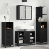Bathroom Furniture Set 4 pcs Black Oak Engineered Wood 3402356