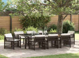 Garden Dining Set 9 pcs Brown Poly Rattan 3380784