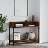 Console Table Brown Oak 100x30.5x75 cm Engineered Wood 833392