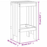 Garden Bar Set Honey Brown Solid Pine Wood For 6 people 3157754