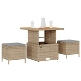 Garden Dining Set Beige Poly Rattan 42007914