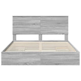 Storage Bed Grey Sonoma 160 x 200 cm Engineered Wood 3411192