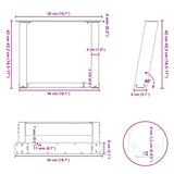 Coffee Table Legs U-Shaped 2 pcs White 50x cm Steel 4012765