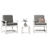 3 Piece Garden Lounge Set White Solid Wood Pine 832631
