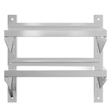 2-Tier Wall Shelf 50x30x48 cm Silver Stainless Steel 30316