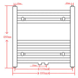 Grey Bathroom Central Heating Towel Rail Radiator Curve 480x480mm 141896