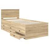Daybed Manual Sonoma Oak and Black 90 x 190 cm Engineered Wood 3408524