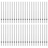 Embedded Fence Post 44 pcs Grey 180 cm Powder-Coated Steel 3335941