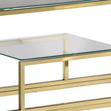 Console Table Gold Stainless Steel and Tempered Glass 350002