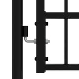Fence Gate with Spear Top Black 305x125 cm Powder-coated Steel 151096
