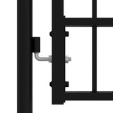 Fence Gate KAMPEN with Spear Top Black 302x78 cm Steel 151094