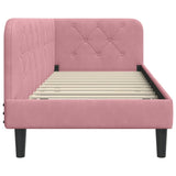 Corner Bed Frame with Headboard Pink 80 x 200 cm Velvet 42016589