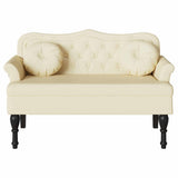Chesterfield Bench Cream 120.5 x 65 x 75 cm Faux Leather 42019280