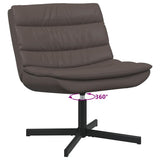Swivel Chair Brown 63 x 75 x 76 cm Shiny PU 42007347