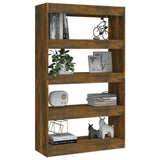 Book Cabinet/Room Divider Smoked Oak 80x30x135 cm Engineered Wood 813620