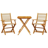 Bistro Set Beige Solid acacia wood, Polypropylene Compact 3281807