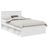Bed Frame with Headboard White 120 x 200 cm Solid Pine Wood 3410618