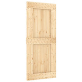 Sliding Door with Hardware Set 90x210 cm Solid Wood Pine 3332733