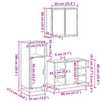 3 Piece Bathroom Furniture Set Sonoma Oak Engineered Wood 3300971