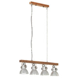 320521 Industrial Ceiling Lamp Silver E27 Mango Wood