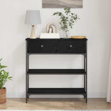 Console Table Black Oak 72.5 x 25 x 75 cm Engineered Wood 863521