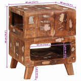 End Table with Shelf Brown 40 x 40 x 49 cm Solid Reclaim Wood 4104554
