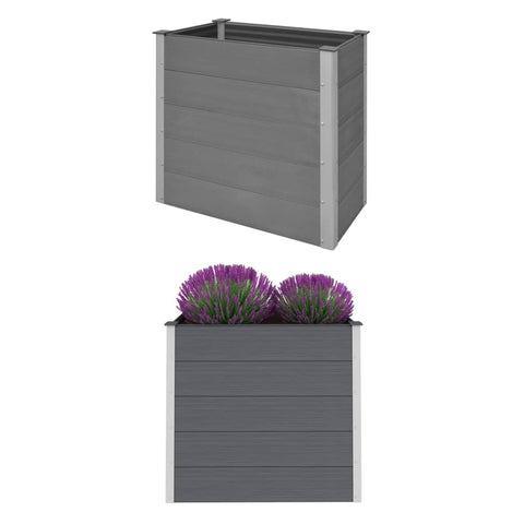 ZNTS Garden Raised Bed WPC 100x50x91 cm Grey 43604