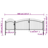 ZNTS Garden Gate Steel 1.5x4 m Black 144362