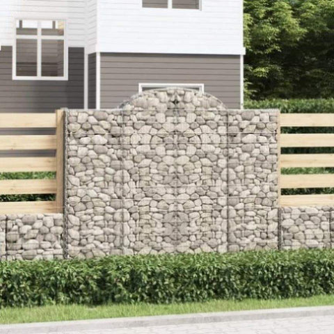 Arched Gabion Baskets 11 pcs 200x50x160/180 cm Galvanised Iron 3146392