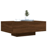 Coffee Table with LED Lights Brown Oak 85x55x31 cm 836615
