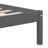 3101240 Bed Frame without Mattress Grey Solid Wood Pine 200x200 cm