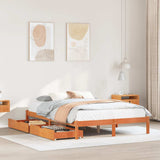 Bed Frame without Mattress Wax Brown 160x200 cm Solid Wood Pine 3301456