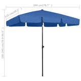 Beach Parasol Azure Blue 200x125 cm 314734