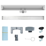 Wall Mounted Shower Drain Silver 80 cm Stainless Steel 304 42015994