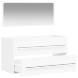 Bathroom Cabinet with Mirror White Engineered Wood 833879