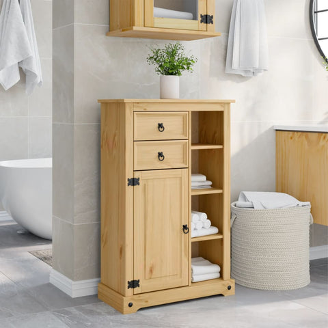 Bathroom Cabinet Corona 70x33x110 cm Solid Wood Pine 4013403