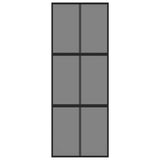 Sliding Door Black 76x205 cm Tempered Glass and Aluminium 155213