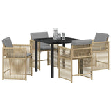 Garden Dining Set 5 pcs Beige Poly Rattan 3380793