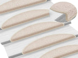 Stair Mats 15 pcs 56x17x3 cm Taupe Half Round 133882