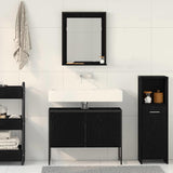 Bathroom Furniture Set Wall-mounted 2 pcs Black Engineered wood 3334333