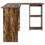 Desk with Shelf Smoked Oak 142 x 102 x 73 cm Engineered Wood 869294
