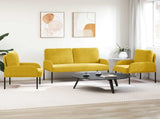 Sofa Sets with Cushion 3 pcs Yellow 115 x 56 x 80 cm Plywood 3406223