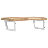 Basin Shelf Wall Mounted Steel and Solid Wood Acacia 3302802