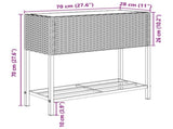 Garden Planter with Shelf Black Poly Rattan 366387